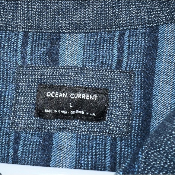 Ocean Current Blue Stripe Button Down Shirt - Picture 6 of 7